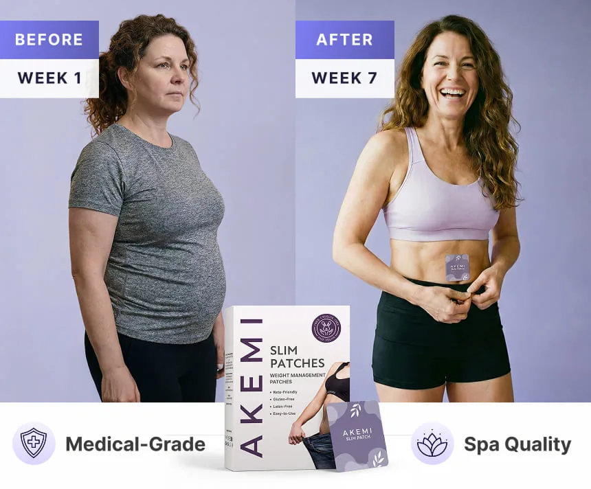 Before week 1 / After week 7 with Akemi Slim Patch